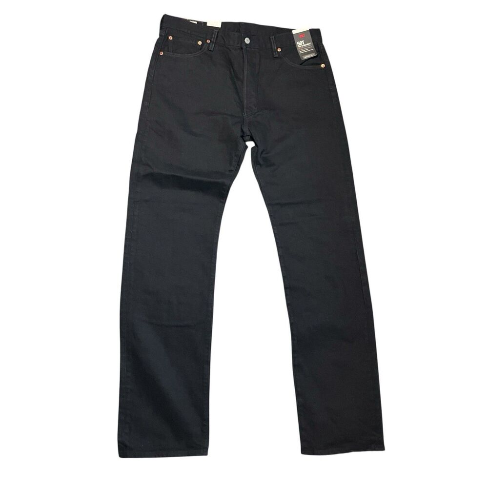 Levi's 501 Jeans Mens 36x36 Black 93’ Straight Denim Button Fly Regular Fit Tall